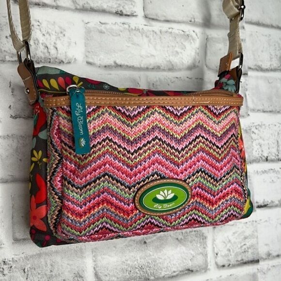Lily Bloom Recycled Material Crossbody Shoulder Bag Purse - Picture 1 of 9